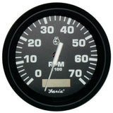 Faria Euro Black 4" Tachometer w/Hourmeter - 7,000 RPM (Gas - Outboard) 32840