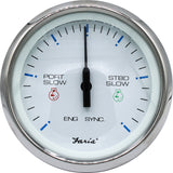 Faria 4" Chesapeake SS White Engine Synchronizer - Dual Gas & Var Ratio Alt Diesel 33801