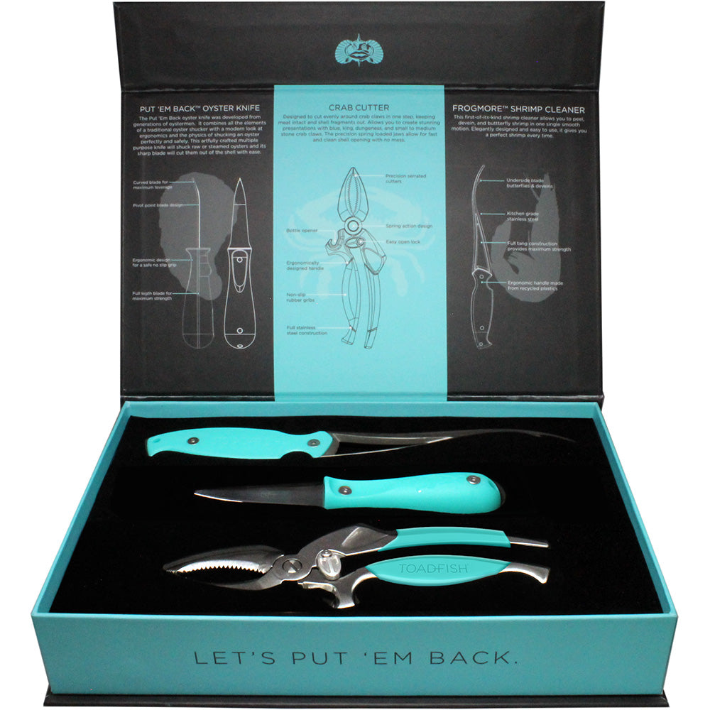Toadfish Coastal Kitchen Collection - Oyster Knife, Shrimp Cleaner & Crab Cutter 1011