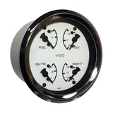 VDO Cockpit Marine 85mm (3-3/8") 4 in 1 Gauge - White Dial/Bezel 110-15800