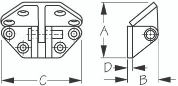 Sea Dog Marine Stainless Steel Hatch Hinge Angle Base (205282-1)