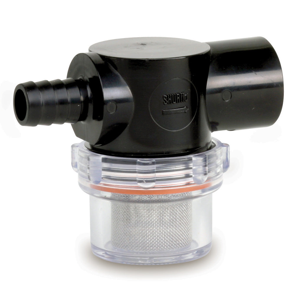 Shurflo by Pentair Twist-On Water Strainer - 1/2" Barb Inlet - Clear Bowl 255-323