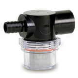 Shurflo by Pentair Twist-On Water Strainer - 1/2" Barb Inlet - Clear Bowl 255-323