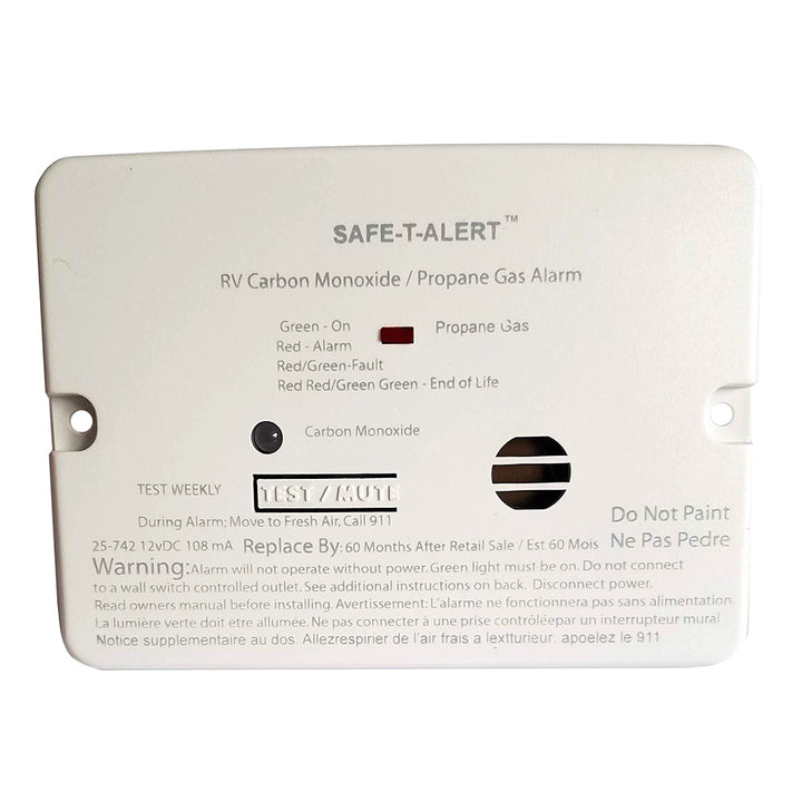 Safe-T-Alert Combo Carbon Monoxide Propane Alarm - Flush Mount - Mini - White 25-742-WHT