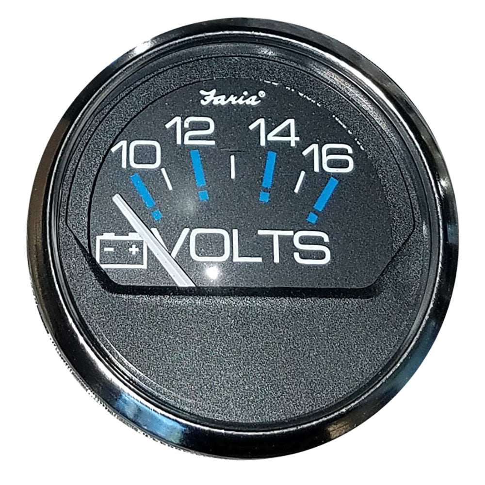 Faria Chesapeake Black 2" Voltmeter (10-16 VDC) 13705