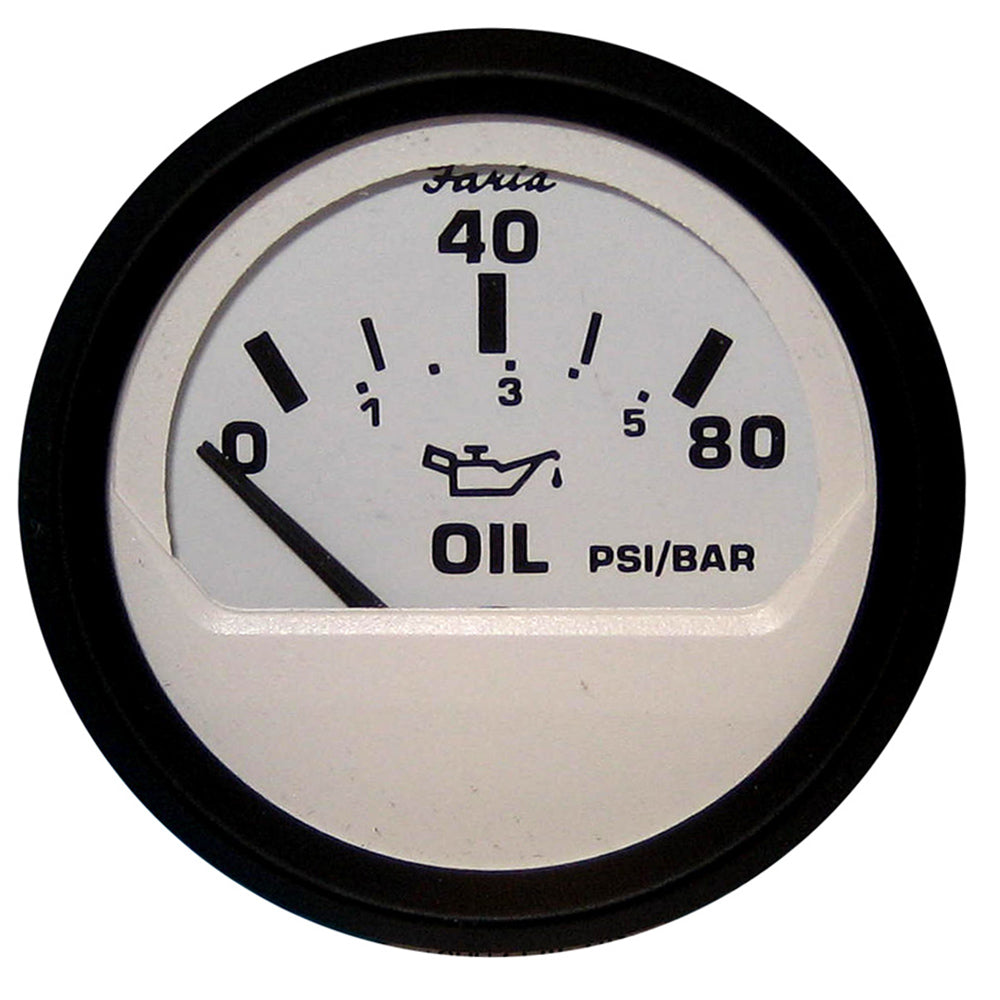 Faria Euro White 2" Oil Pressure Gauge (80 PSI) 12902