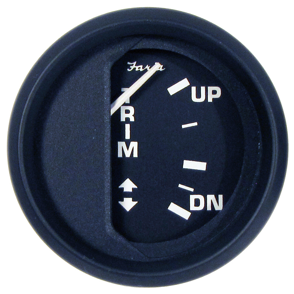 Faria Euro Black 2" Trim Gauge f/ Mercury / Mariner / Mercruiser / Volvo DP / Yamaha '01 and Newer 12828