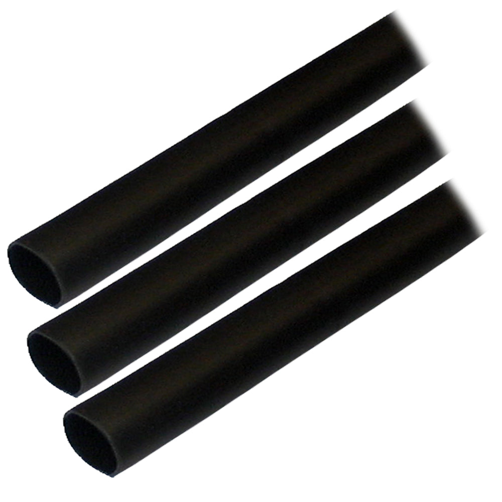 Ancor Adhesive Lined Heat Shrink Tubing (ALT) - 1/2" x 3" - 3-Pack - Black 305103