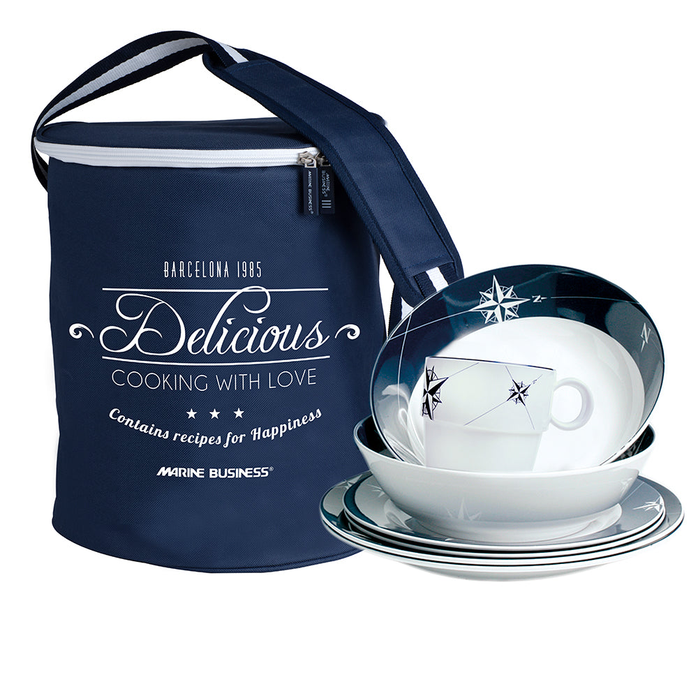 Marine Business Melamine Tableware Set & Basket - NORTHWIND - Set of 24 15144