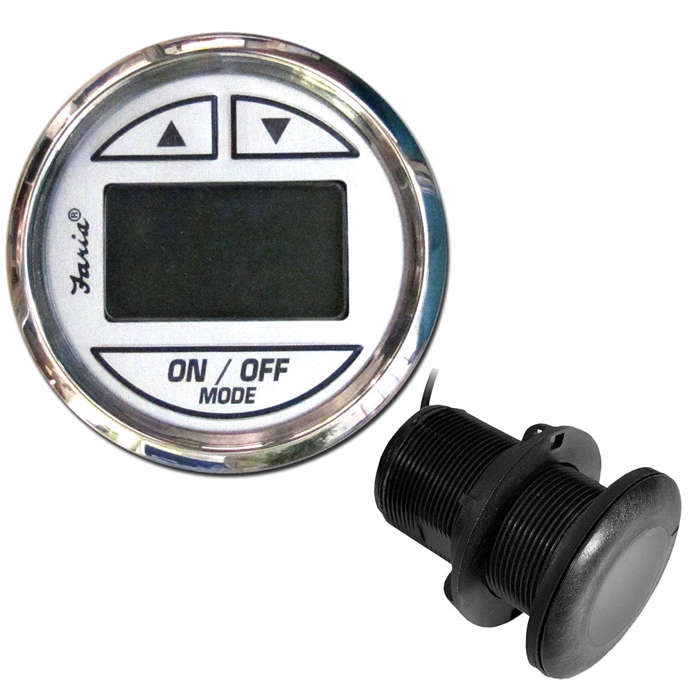 Faria Chesapeake White SS 2" Depth Sounder w/Thru-Hull Transducer 13894