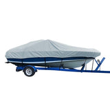 Carver Sun-DURA® Styled-to-Fit Boat Cover f/19.5' V-Hull Low Profile Cuddy Cabin Boats w/Windshield & Rails - Grey 77719S-11