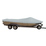 Carver Sun-DURA® Extra Wide Series Styled-to-Fit Boat Cover f/20.5' Sterndrive Aluminum Boats w/High Forward Mounted Windshield - Grey 79120XS-11