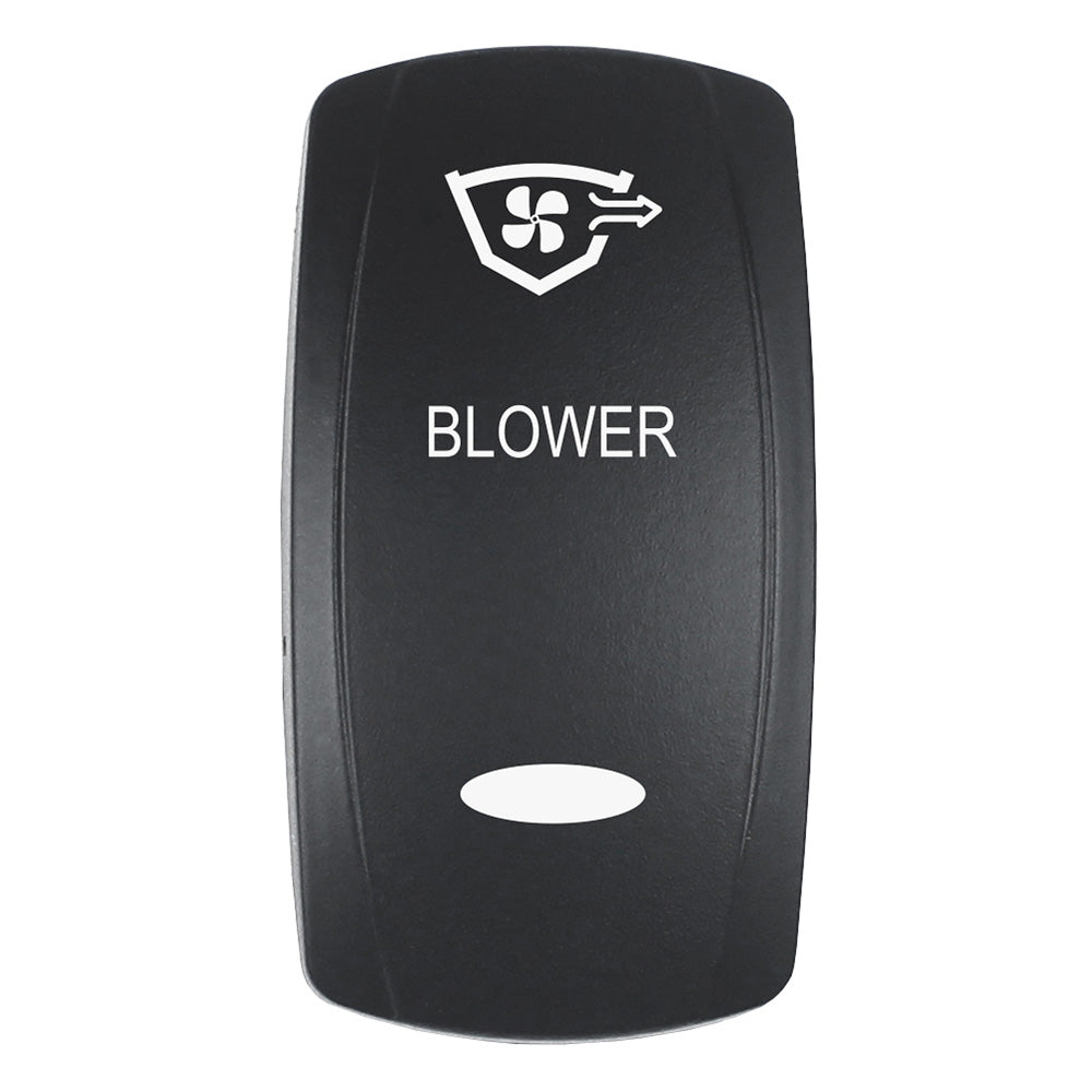 Pacer Actuator - 'BLOWER' f/V Series Contura Switches - Black - Laser Etched (Top/Bottom Light) EV2LE-BLWR