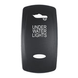 Pacer Actuator - 'UNDER WATER LIGHTS' f/V Series Contura Switches - Black - Laser Etched (Top/Bottom Light) EV2LE-UW