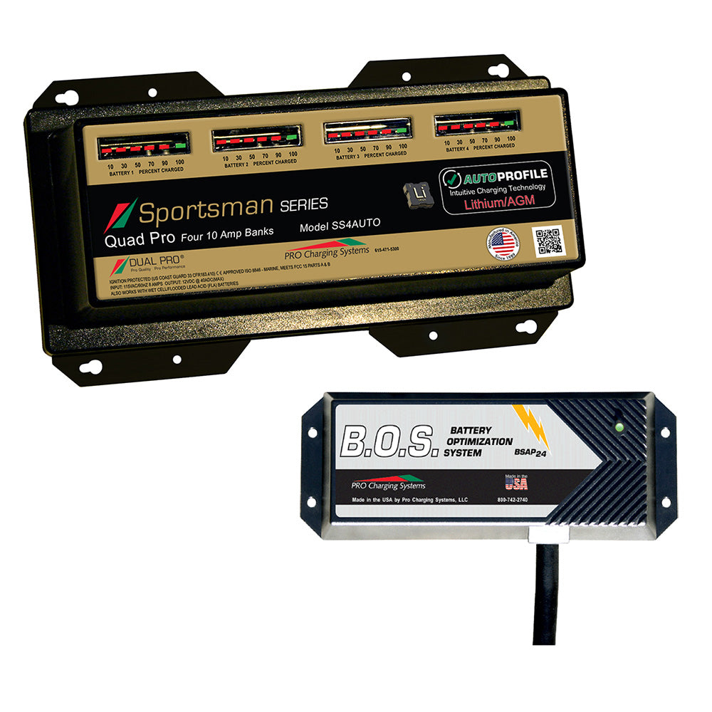 Dual Pro SS4 Auto 4 Bank Battery Charger w/ 3 Bank B.O.S. SS4AUTO/BOS12V3
