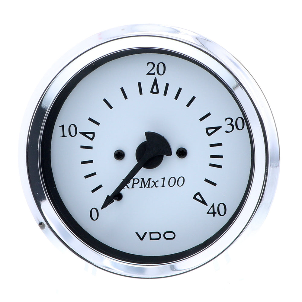 VDO Cockpit Marine 85MM (3-3/8") Diesel Tachometer - Alternator Input - White Dial/Chrome Bezel 333-15272