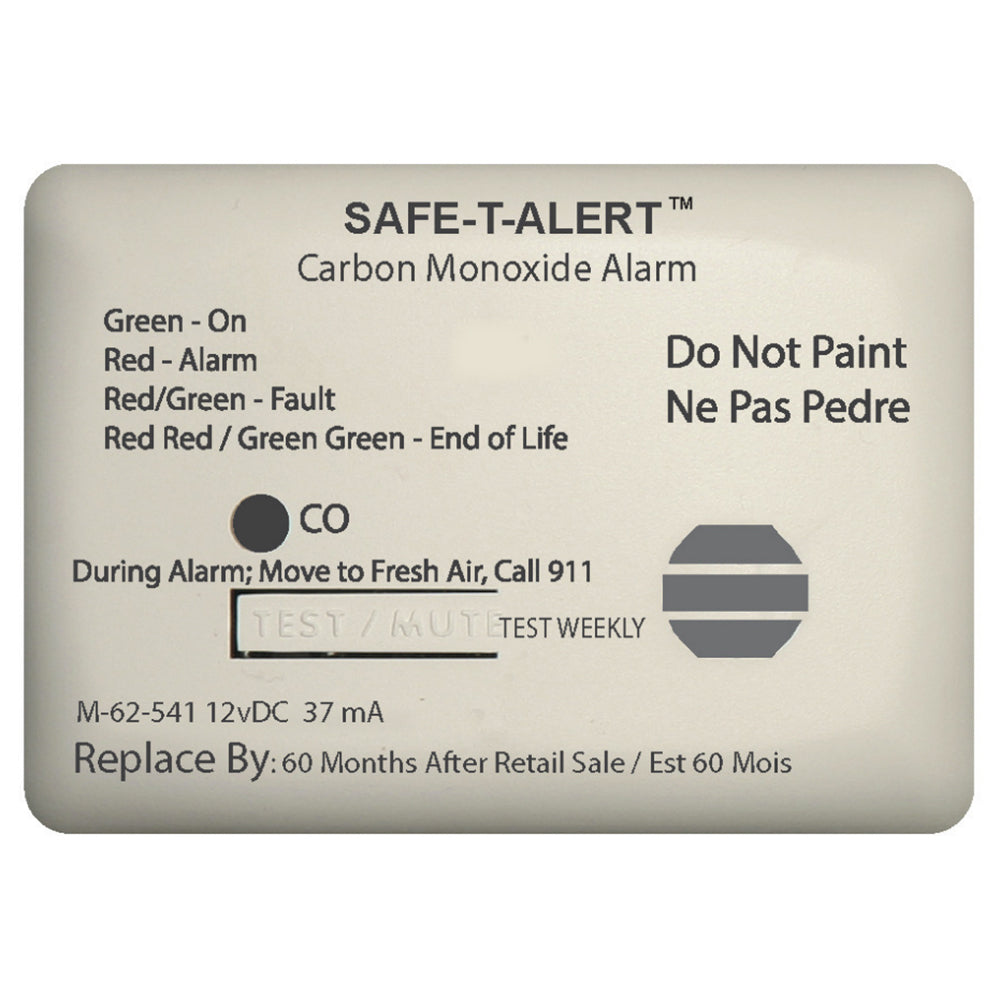 Safe-T-Alert 62 Series Carbon Monoxide Alarm w/Relay - 12V - 62-541-Marine-RLY-NC - Surface Mount - White 62-541-MARINE-RLY-NC