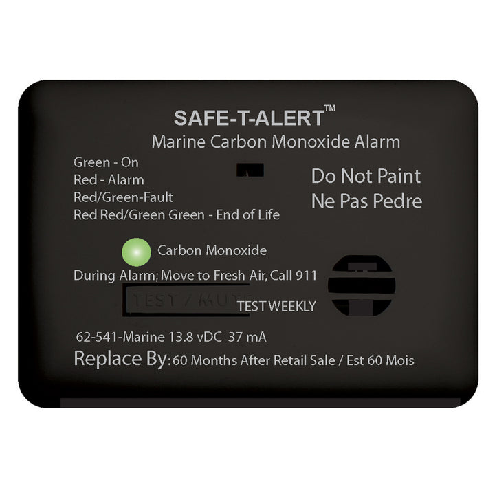 Safe-T-Alert 62 Series Carbon Monoxide Alarm - 12V - 62-541-Marine - Surface Mount - Black 62-541-MARINE-BL