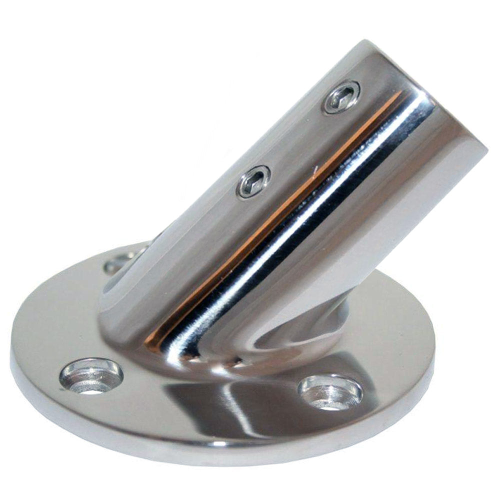 Whitecap 2" O.D. 45° Round Base SS Rail Fitting 6014C