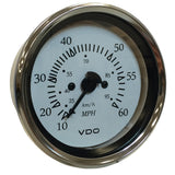 VDO Cockpit Marine 85MM (3-3/8") Pitot Speedometer - 0 to 60 MPH - White Dial/Chrome Bezel 260-15270