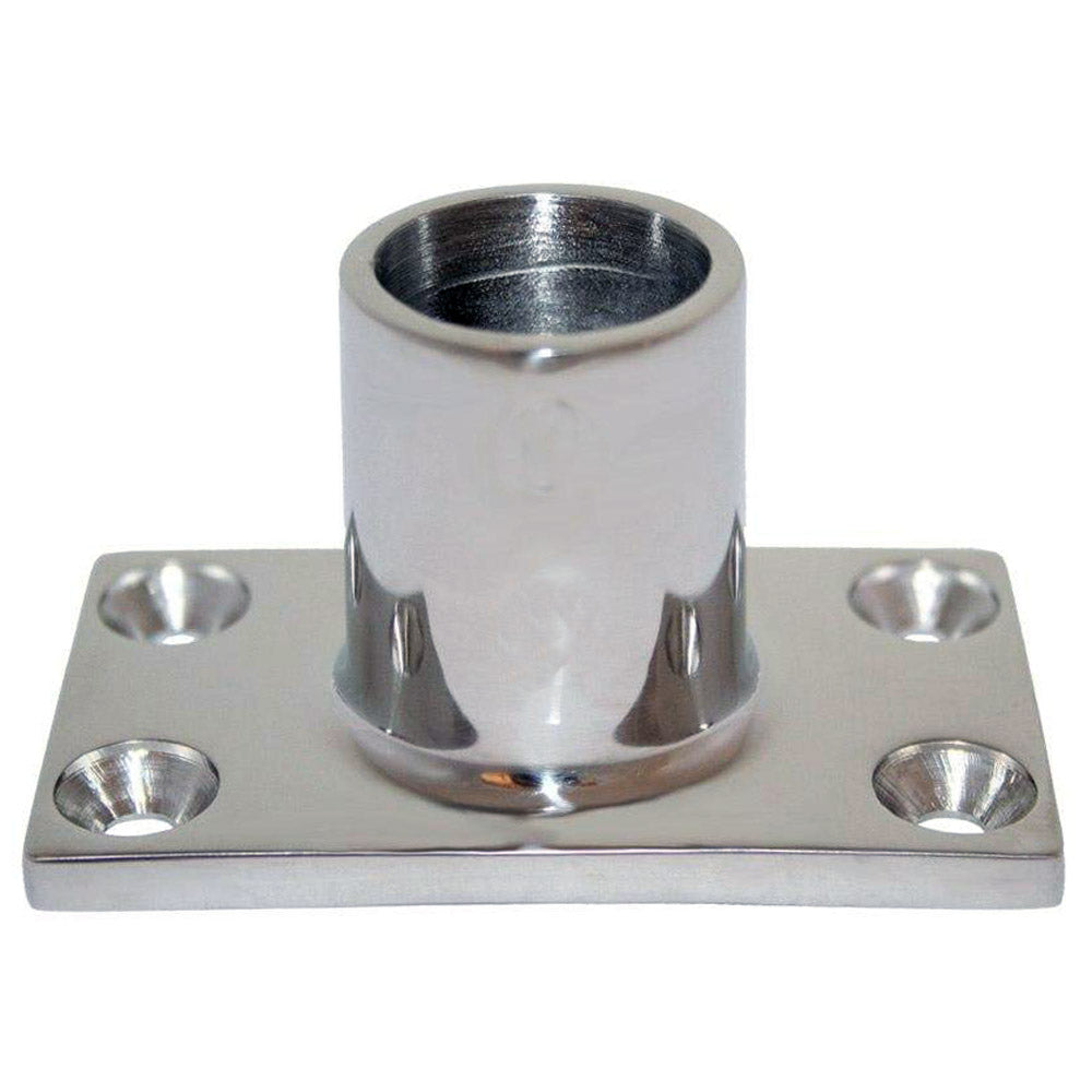 Whitecap 2" O.D. 90° Rectangle Base SS Rail Fitting 6041C