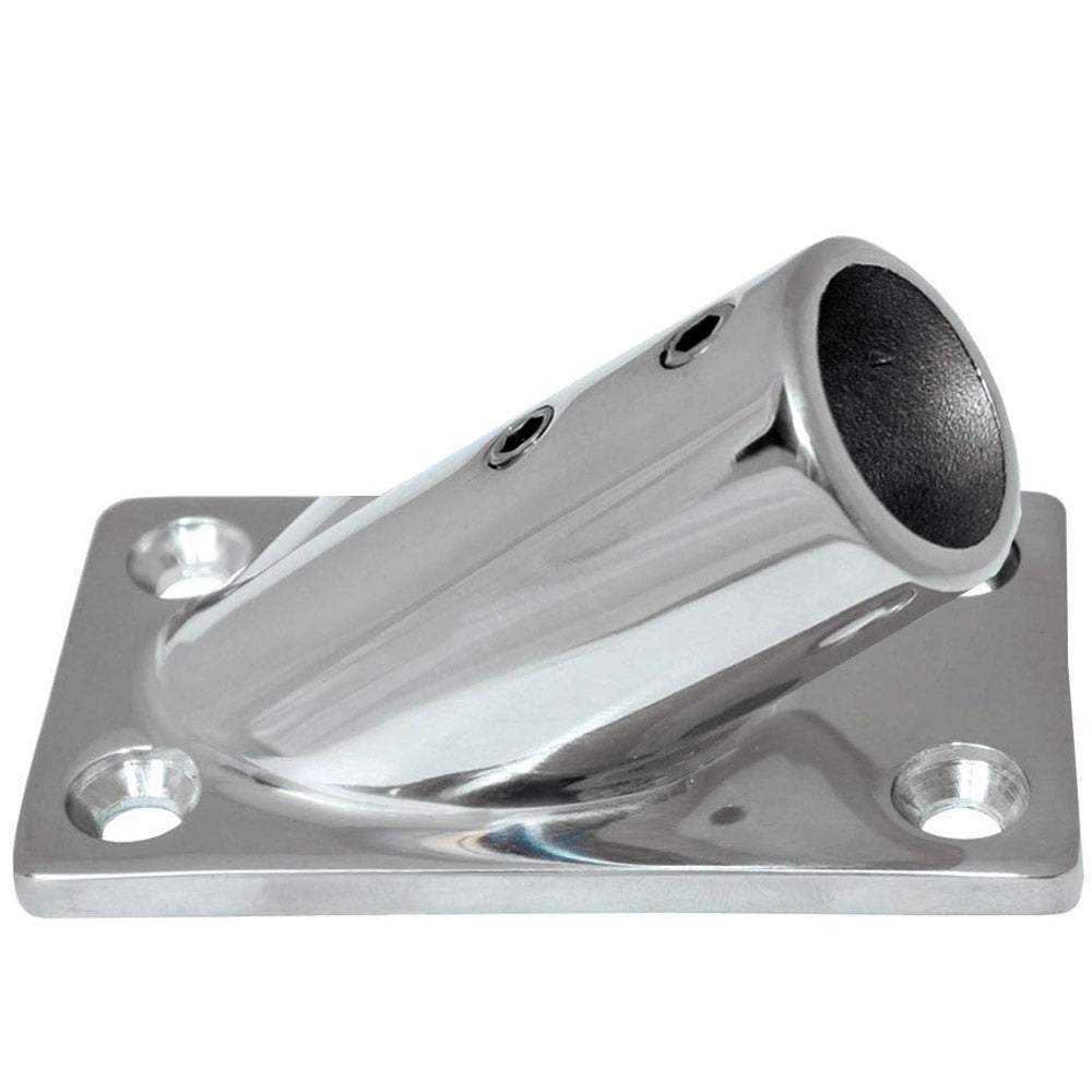 Whitecap 2" O.D. 30° Rectangle Base SS Rail Fitting 6078C