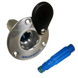 Jabsco Quick-Release Deck Washdown Fitting, Stainless Steel, Flush Mount, 1/2 in NPT Female Inlet, 3/4 in GHT Male Adapter