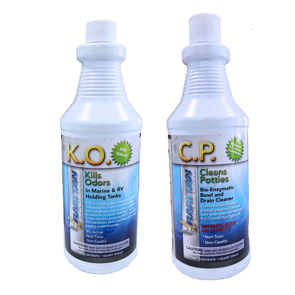 Raritan Potty Pack w/K.O. Kills Odors & C.P. Cleans Potties - 1 of Each - 32oz Bottles 1PPOT