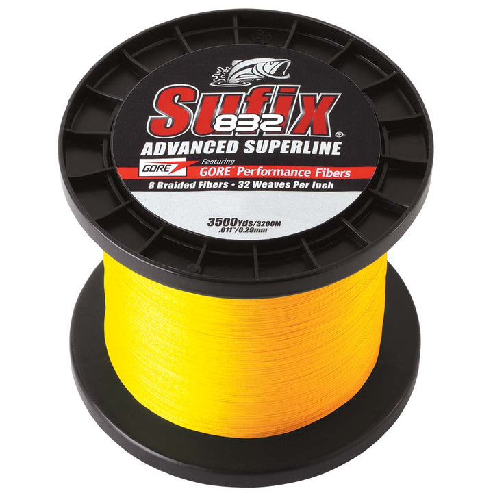 Sufix 832® Advanced Superline® Braid - 10lb - Hi-Vis Yellow - 3500 yds 660-410Y