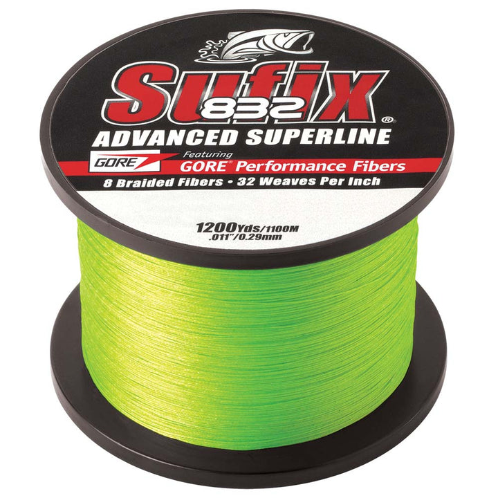 Sufix 832® Advanced Superline® Braid - 15lb - Neon Lime - 1200 yds 660-315L