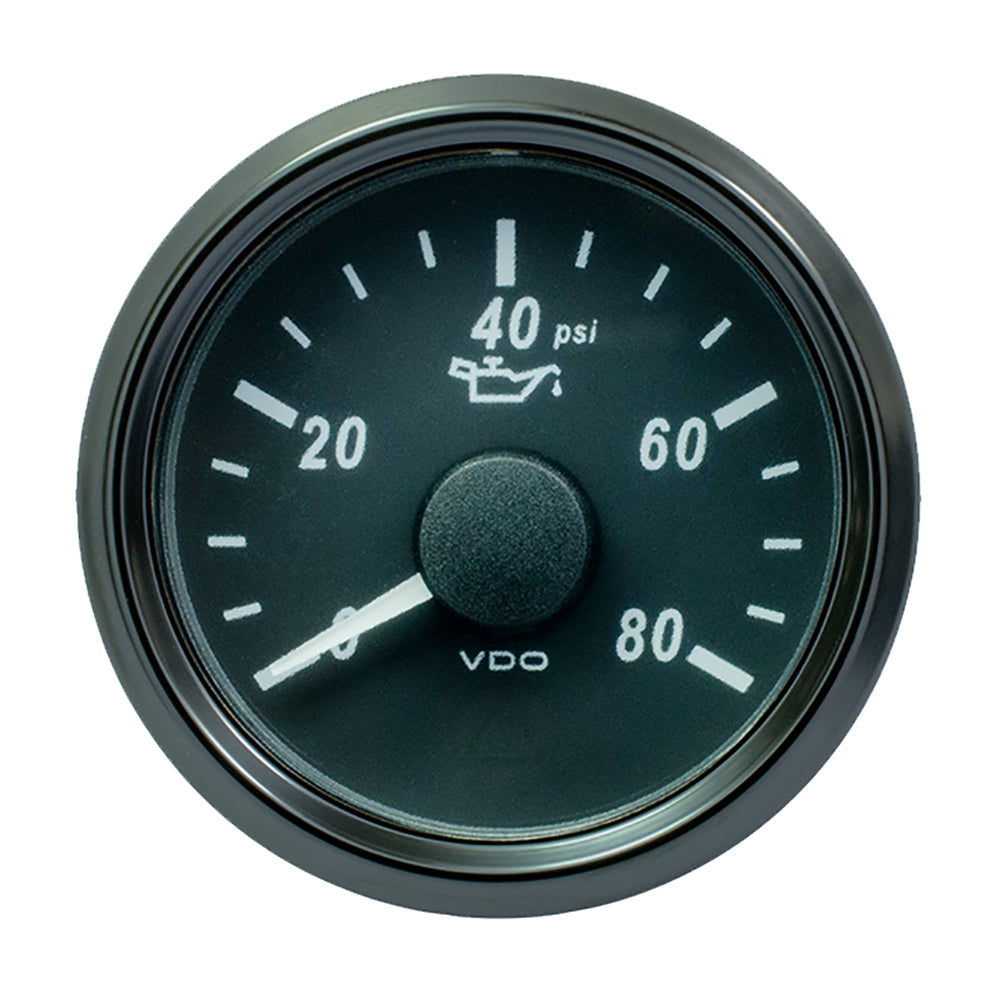 VDO SingleViu 52mm (2-1/16") Oil Pressure Gauge - 80 PSI - 0-180 Ohm A2C3833190030