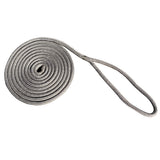 New England Rope 3/4" x 35' Nylon Double Braid Dock Line - Grey 5058-24-00035