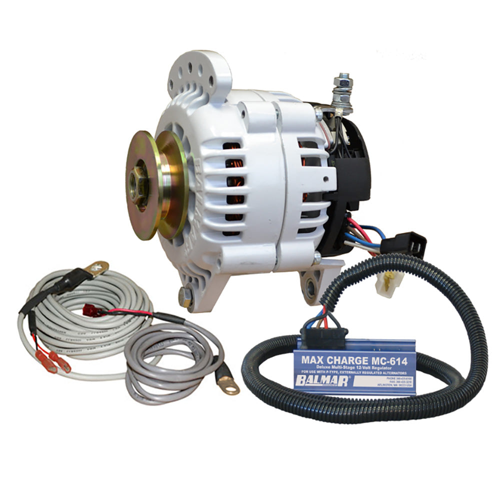 Balmar Alternator 100 AMP Kit 12V 3.15" Dual Foot Saddle Single Vee Pulley Regulator & Temp Sensor 60-YP-MC-100-SV