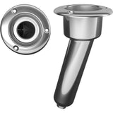 Mate Series Stainless Steel 15° Rod & Cup Holder - Drain - Round Top C1015D