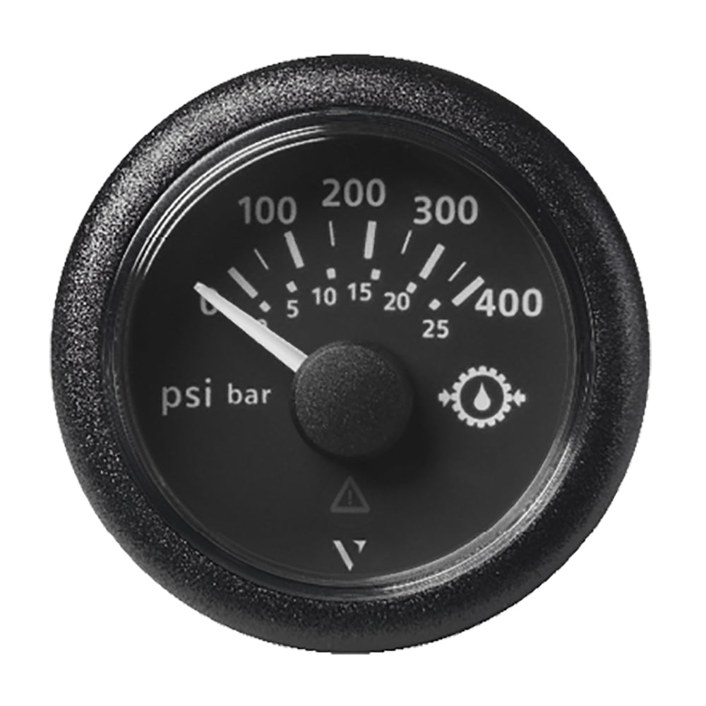 Veratron 2-1/16" (52mm) ViewLine Transmission Oil Pressure 400 PSI/25 Bar - Black Dial & Round Bezel A2C59514145