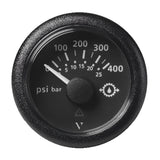 Veratron 2-1/16" (52mm) ViewLine Transmission Oil Pressure 400 PSI/25 Bar - Black Dial & Round Bezel A2C59514145