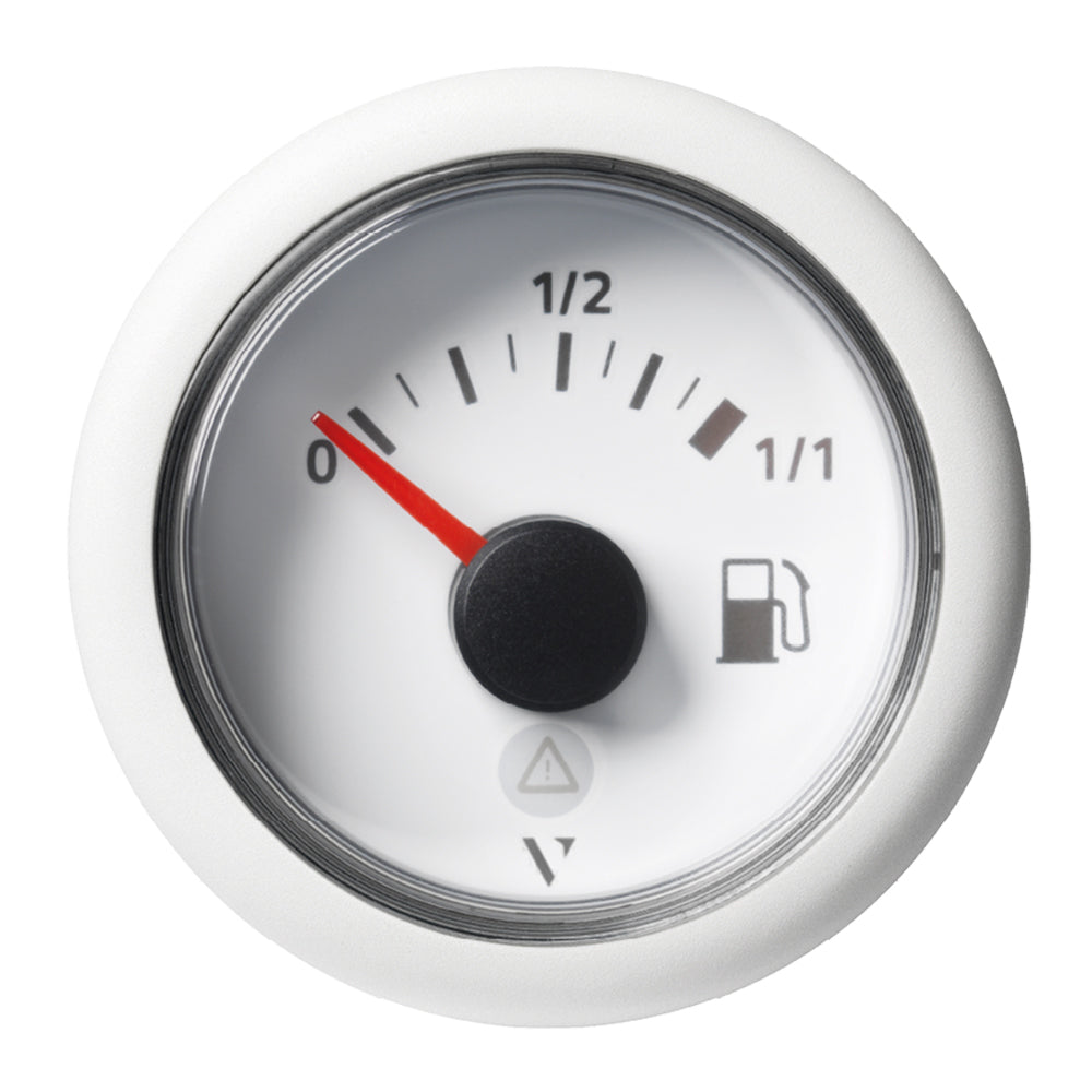 Veratron 52mm (2-1/16") ViewLine Fuel Tank Level Gauge - 0 to 1/1 - White Dial & Round Bezel A2C59514182