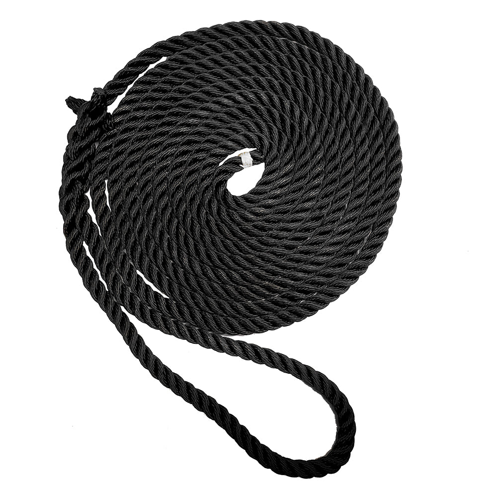 New England Ropes 3/8" Premium 3-Strand Dock Line - Black - 15' C6054-12-00015
