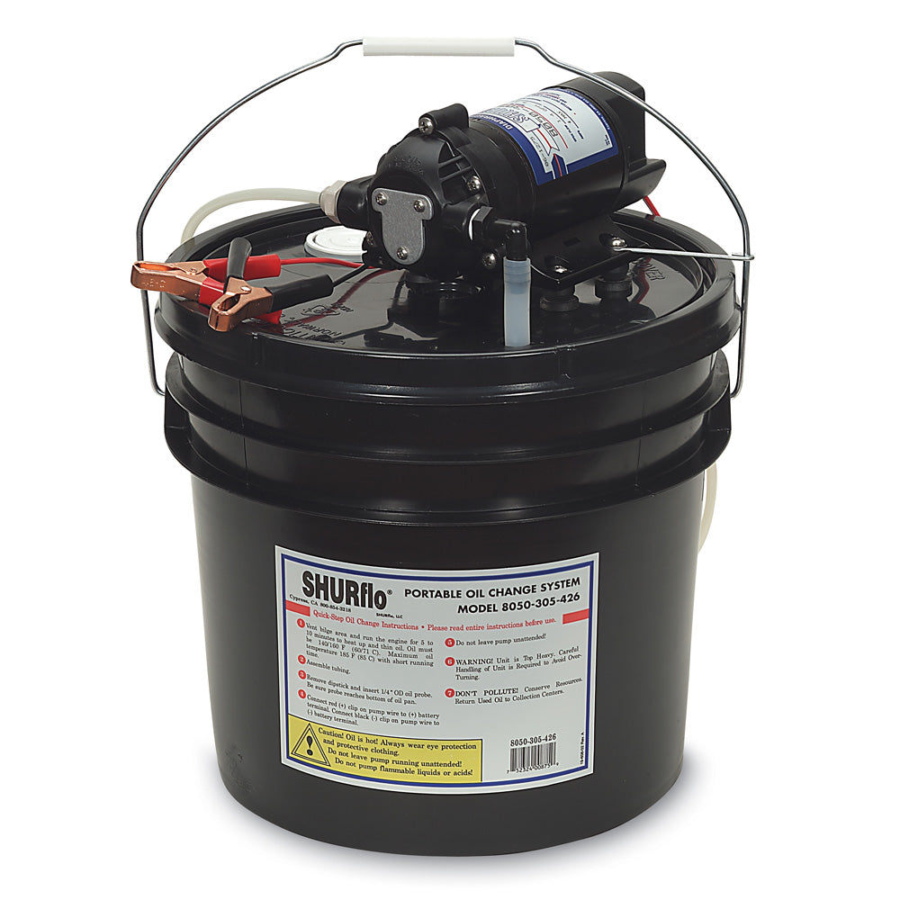 Shurflo by Pentair Oil Change Pump w/3.5 Gallon Bucket - 12 VDC, 1.5 GPM 8050-305-426