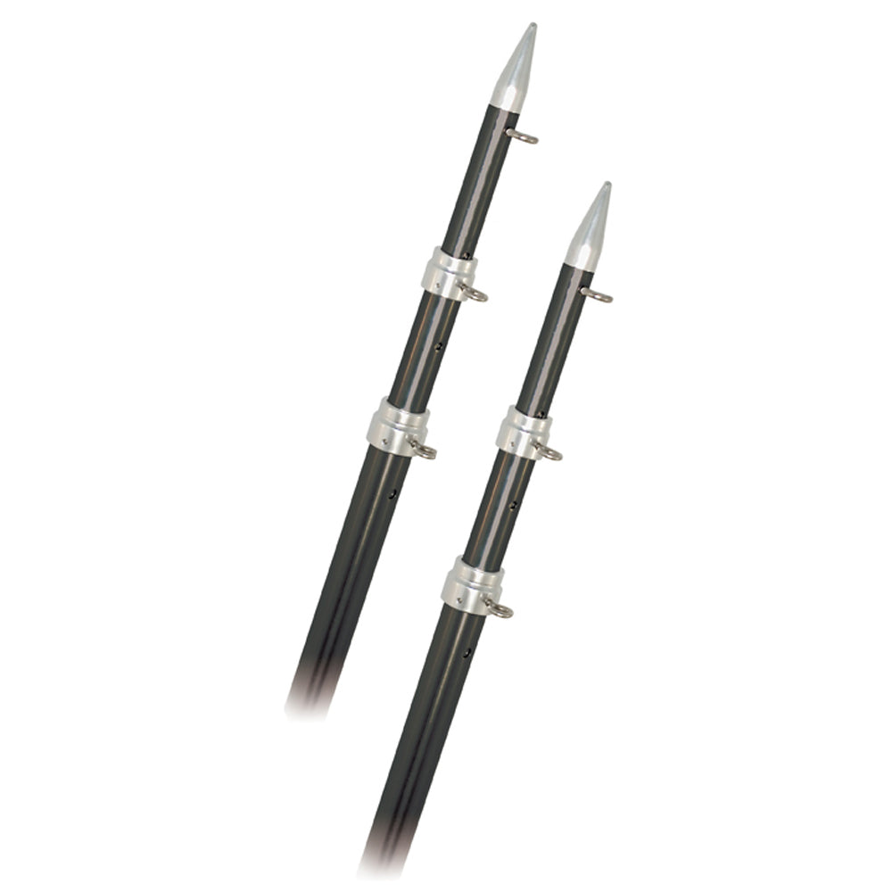 Rupp 15' Telescopic Carbon Fiber Outrigger Poles 1.5" - Silver A0-1500-CFT