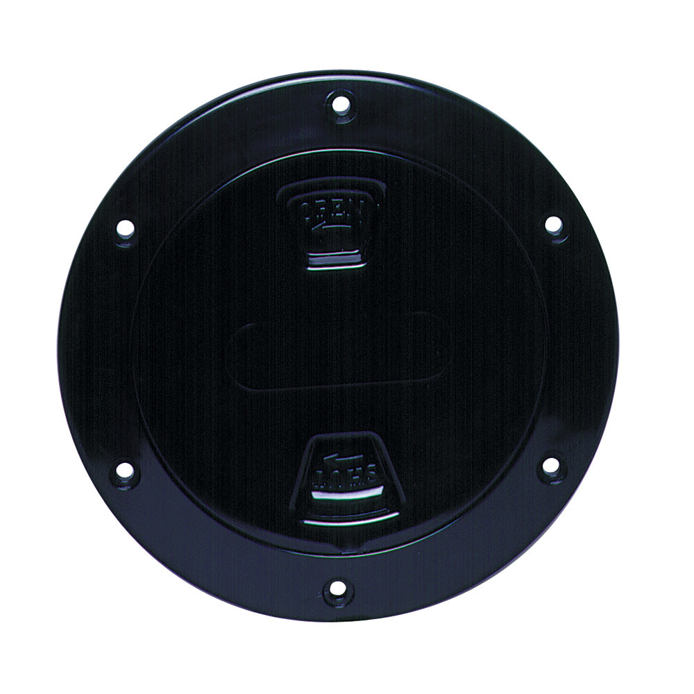 Beckson 4" Smooth Center Screw-Out Deck Plate - Black DP40-B