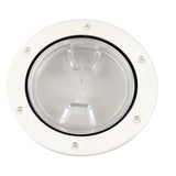 Beckson 4" Clear Center Screw-Out Deck Plate - White DP40-W-C