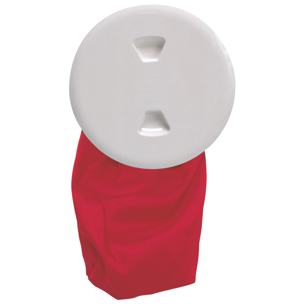 Beckson 5" Stow-Away Deck Plate - White w/12" Bag DP50BW