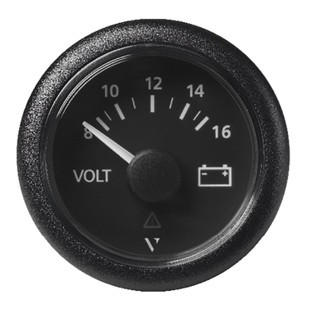 Veratron 52 MM (2-1/16") ViewLine Voltmeter - 8 to16V - Black Dial & Bezel A2C59512545