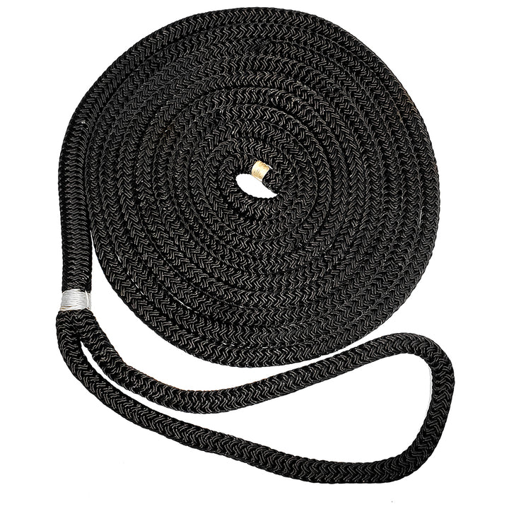 New England Ropes 1/2" Double Braid Dock Line - Black - 15' C5054-16-00015