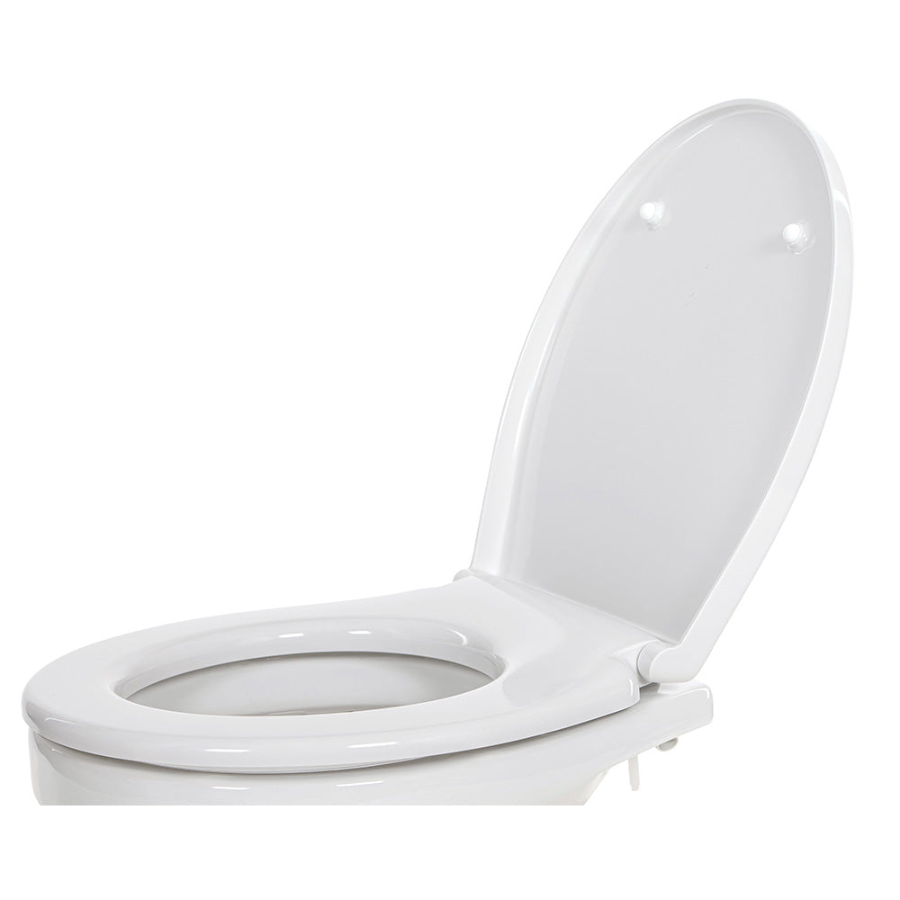 Jabsco Regular Toilet Seat with Soft Close Lid, For 2018-Onward Regular Bowl Toilets, 423 x 365 mm, 155 mm Hole Spacing, Hinges Included