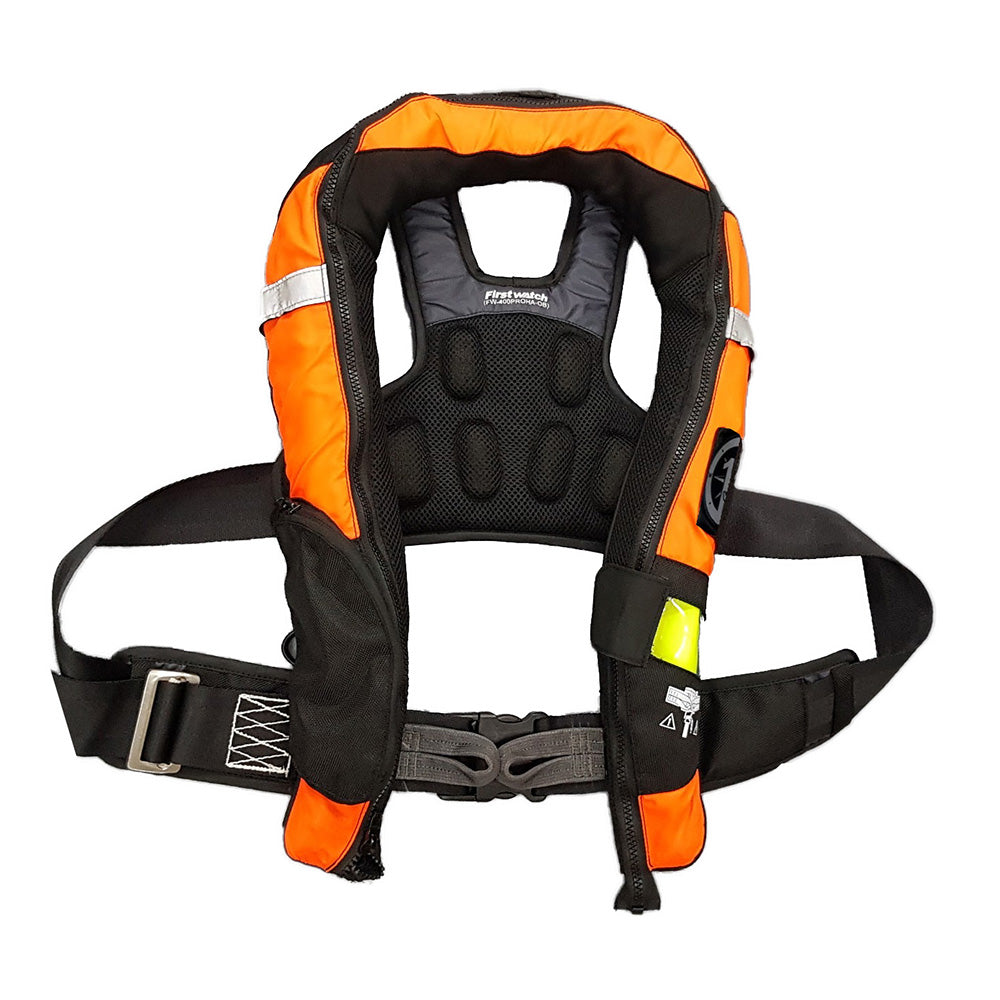 First Watch FW-40PRO Ergo Auto Inflatable PFD w/Harness - Hi-Vis Orange & Black FW-40PROHA-OB