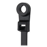 Pacer 8" Cable Tie w/Mounting Ring - Black - 50lb Tensile Strength - 2" Bundle Diameter - 100 Piece Bag CTMR2S-100BK