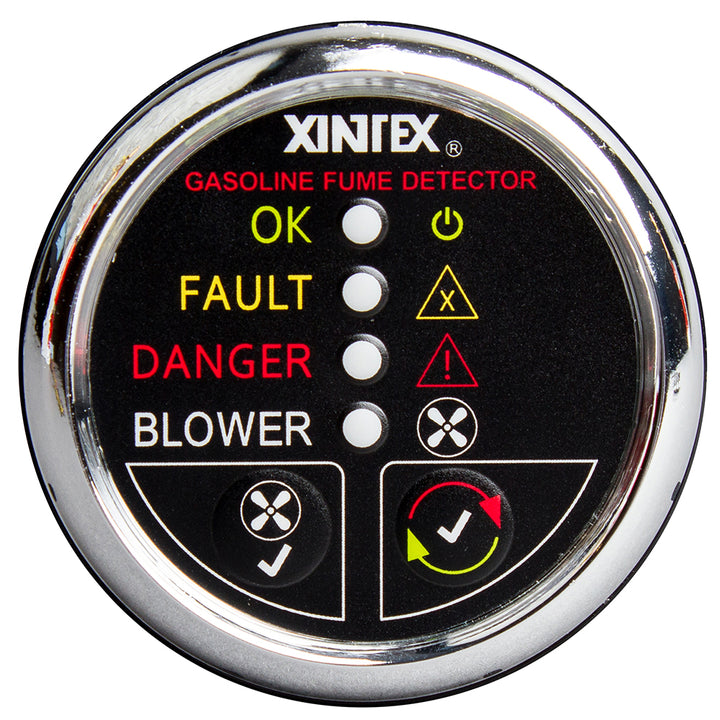 Fireboy-Xintex Gasoline Fume Detector w/Blower Control - Chrome Bezel - 12V G-1CB-R