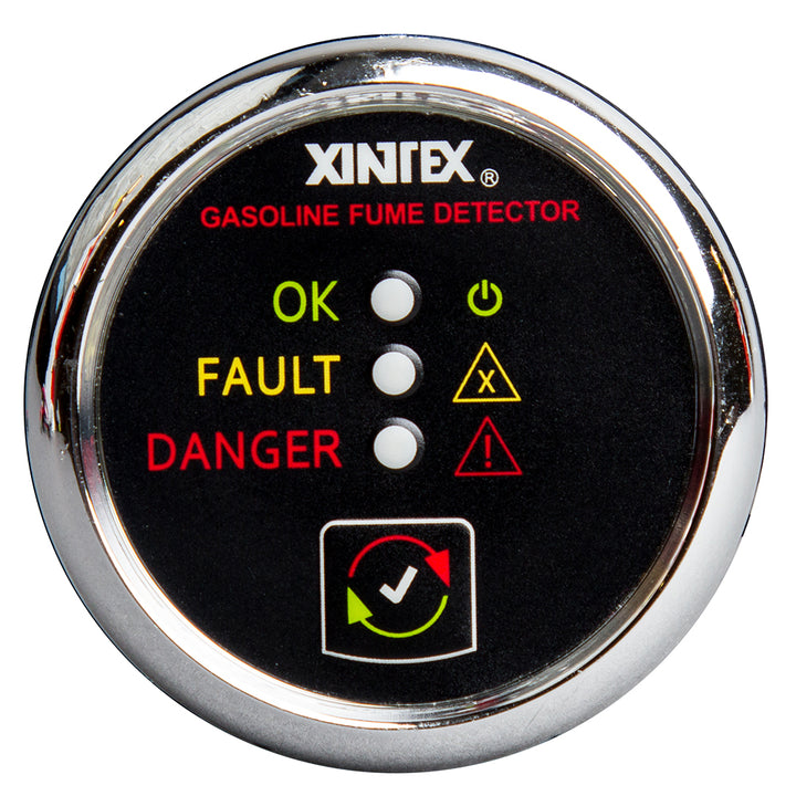 Fireboy-Xintex Gasoline Fume Detector - Chrome Bezel - 12/24V G-1C-R